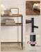Console Table with Power Outlet, 2-Tier Narrow Sofa Table with 2 Shelves, 7.9 X 31.5 X 31.5 Inches, for Living Room, Hallway, Entryway, Rustic Brown and Ink Black ULNT135K01