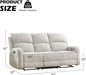 Manual Living Room Furniture Reclining Couch Set, Soft Fabric 3 Seat Sofa Recliner Sofa for Meeting Room, Overstuffed Backrest and Armrest