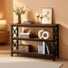 Sofa Table,Industrial Console Table with Storage,Entryway Table with Engineered Wood and Metal,Rustic 3 Tier Shelf for Living Room,Hallway,Brown,47 Inch