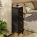 Narrow Storage Cabinet, Small Dresser with 4 Drawers, Slim Fabric Dresser Storage for Small Spaces, Black Dresser Nightstand Side Table for Bedroom, Bathroom, Laundry, Closet, Dorm