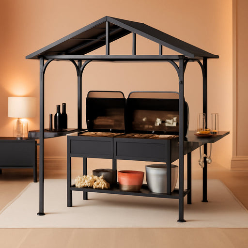 8x5ft AllWeather Outdoor Gazebo With Integrated Bar