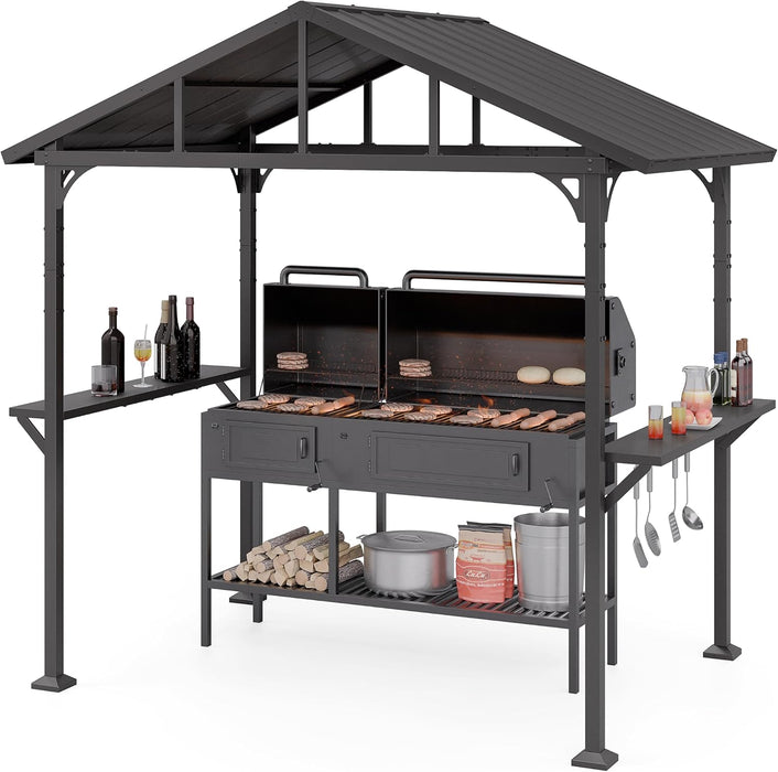 8x5ft AllWeather Outdoor Gazebo With Integrated Bar