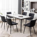 Leather Dining Chairs Set of 4, Upholstered Dining Room Chairs with Metal Legs, Modern Dining Chair for Dining Room, Kitchen (Black)