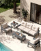 HDPE Outdoor Patio Furniture Set, Grey Frame & Beige Cushions