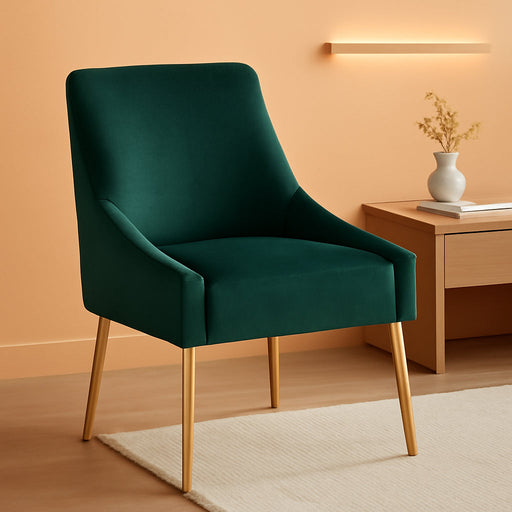 Discern Upholstered Performance Velvet Dining Chair, Green