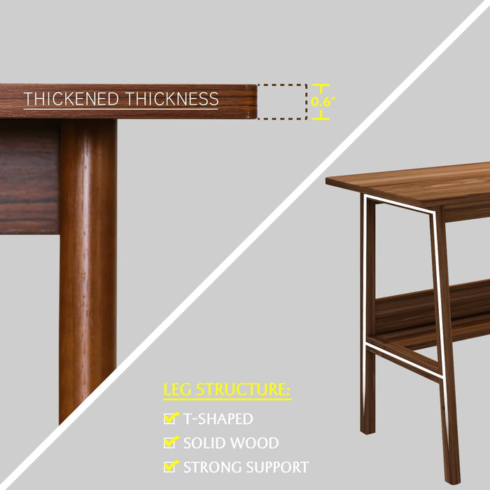 Two Person Desk Walnut 79Inch ExtendedWorkstation Shelves