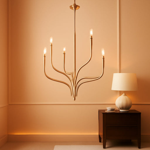 Livadia 6-Light Chandelier, Champagne Bronze