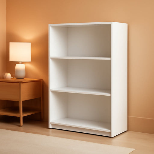 Wright 3-Shelf Bookcase, Soft White