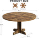 Round Dining Table 47 Inch Brown MatteTexturedFinish