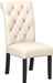 Leviton Solid Wood Tufted Asons Dining Chairs, Set of 2, Tan