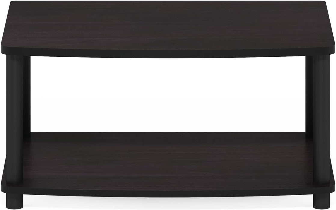 TURN-N-TUBE TV Riser Stand, 2-Tier Small Elevated No Tools TV Stand, TV Console for TV up to 32 Inch, 15.8 X 23.8 X 11, for Living Room, Bedroom, Dark Walnut