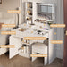White Makeup Vanity Desk With Adjustable Brightness