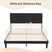 Full Size Platform Bed Frame with Velvet Headboard