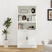 5 Shelf Tall Bookcase with Doors White Bookshelf 31In Wide Display Standing Storage Shelf 72In Tall Wood Book Shelves for Bedroom Living Room Office Library