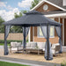 Outdoor Patio Gazebo 11X11 - Double Roof Canopy with Mosquito Netting for Backyard, Deck, Garden, Lawn, Dark Gray