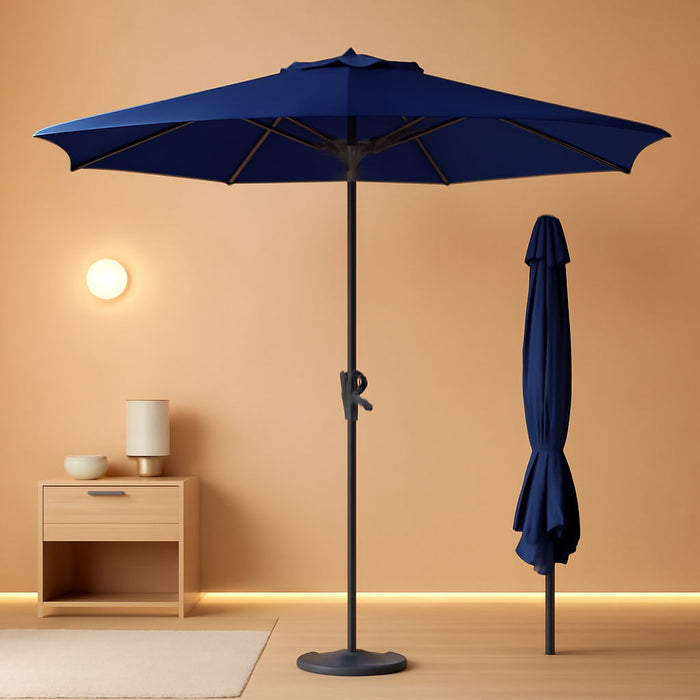 9FT Outdoor Patio Umbrella - Table Umbrella Waterproof UV Protection, Sombrillas De Patio with Push Button Tilt, Sun Umbrella for Pool, Porch, Garden, Deck, Backyard (Navy Blue)