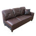 Modern Faux Leather Sectional Couch and Sofa Set, L Shaped Sectional Sofa with 17.5" Back Height, Living Room Furniture Sets, Brown(No Ottoman)