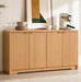 59" Fluted Buffet Cabinet Sideboard with Ample Storage, Natural Oak | Adjustable Shelves, Soft-Close Hinges, Anti-Tip Device, Thick Sturdy Panels, Rounded Edge, Sturdy Structure, Easy Assembly