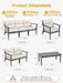 7 Seats HDPE Patio Conversation Sets, Outdoor Patio Furniture Set