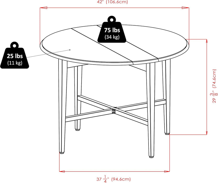 Expandable Collapsible Double Leaf Dining Table Compact