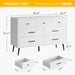 White 7 Drawer Dresser With AntiTip ConstructionQuality