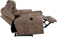 Thompson Power Reclining Sofa in Brown Polyester Fabric