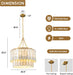 5-Light Chandelier Shell 2 Tiered Faceted Gold Chandeliers for Dining Room Modern Pendant Lighting