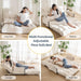 Beige Adjustable Floor Sofa Couch Foldable Sleeper