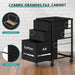 Black Rolling File Cabinet, 3 Drawers