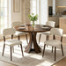 43.3" round Dining Table Set for 4 with Curved Solid Wood Frame