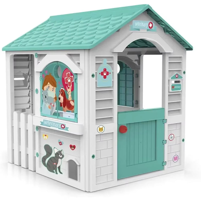 Playhouses,Veterinary Play House Outdoor Playset for Kids Veterinarian Indoor Playset for Pretend Play Outdoor Kids Play Set Vet