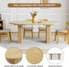70.8 Inch Kitchen Dining Table for 4-6 People, Oval Kitchen Table with Wood Strip Base, Modern Farmhouse Large round Dining Room Tables for Kitchen Living Room (Natural)
