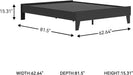 Signature Design by Ashley Socalle Casual Queen Platform Bed with Metal Slats, No Box Spring Needed, Black