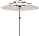 9Ft 2 Tiers 3 Tiers Patio Umbrella with Solar Lights
