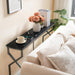 44.9" Sofa Table, 9.4" Narrow Console Table with Charging Station, Couch Table behind Sofa with Outlet, Entryway Table with Display Shelf, Living Room, Black CTHB113E01