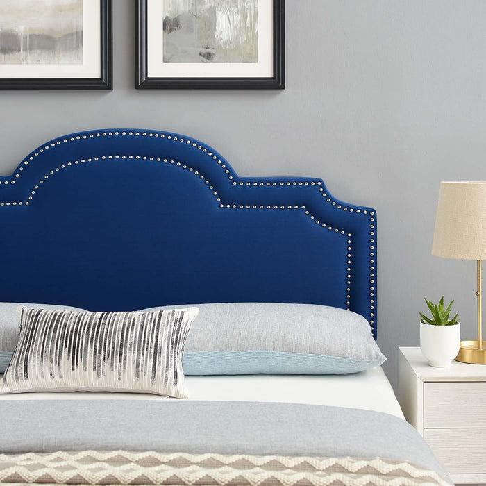 Belinda Modern Performance Velvet King/California King Headboard in Navy