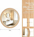 30 Inch round Wall Mirror with Beaded Solid Wood Frame, Decorative Wall Mirror with Tempered Glass, Farmhouse Home Decor for Bathroom, Living Room, Entryway, Natural Wood