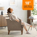 Light Brown Upholstered Midcentury Accent Chairs Pair