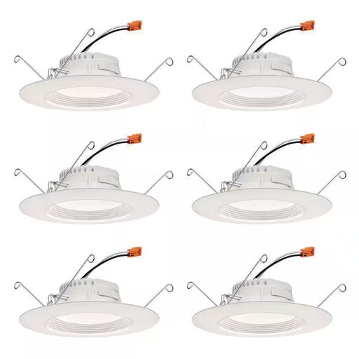 Contractor Select Retrobasics 5/6 In. Selectable CCT Integrated LED Retrofit White Recessed Light Trim (6-Pack)