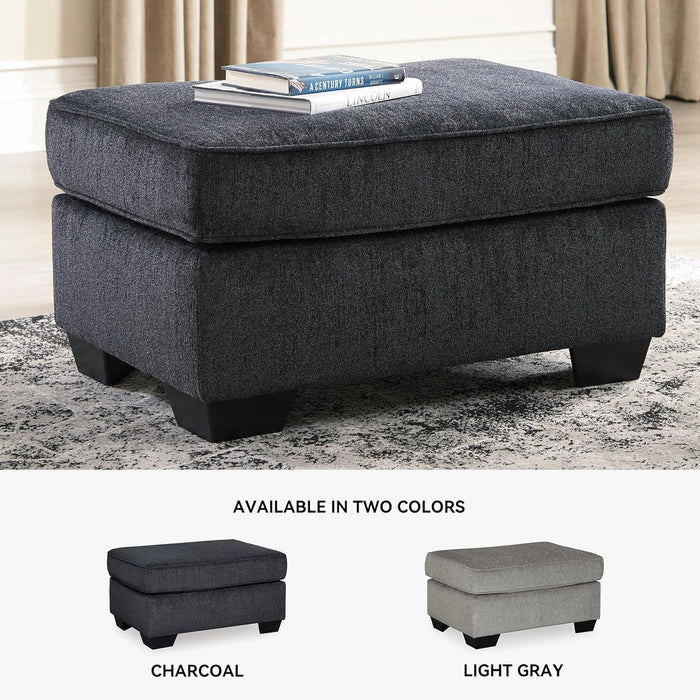 Altari Modern Rectangular Accent Ottoman, Dark Gray