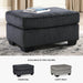 Altari Modern Rectangular Accent Ottoman, Dark Gray
