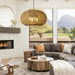 22In Rattan Chandelier Pendant Light Farmhouse Ceiling