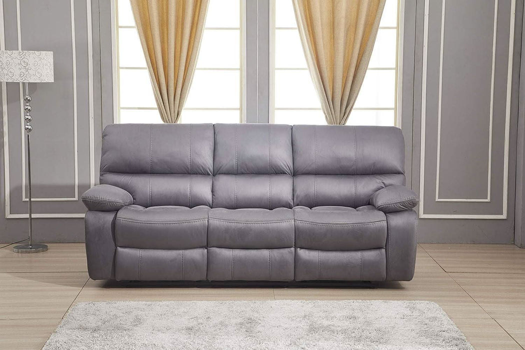 Microfiber Reclining Sofa Couch Set Living Room Set 8007 (Grey, Sofa)