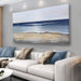 Ocean Wall Art Blue and Gold Modern Minimalist Wall Decor Sea Wave and Beaches Canvas Painting for Living Room Bedroom Dinning Room Home Office Home Decor 24X48 Inch