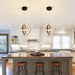 Black Gold Chandelier 11.8Inches Pendant Light Fixture