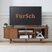 54" Tambour Door TV Stand,Wood Mid Century Modern TV Cabinet for up to 65“ Tv,Curved Edge Long TV Stand with Storage for Bedroom Living Room(Walnut, 54Inch)