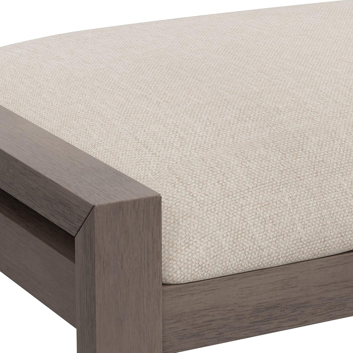 Gray Upholstered Vanity Stool With Linen Upholstery