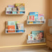 Floating Nursery Book Shelves for Wall Set of 4, White Wall Bookshelf for Kids Room, Small Wood Book Shelf Wall Mounted for Baby Teen Boys Girls Bedoom Bathroom Toy and Decor Storage