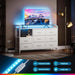 White Dresser With Customizable LED Lighting Outlet