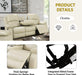 Manual Leather Sofa Recliner Set for Living Room Furniture Set,Leather Recliner Couch Set for Home/Office,Leather Reclining Sofa Set for 3-Pieces(Sofa+Loveseat+Chair) Beige